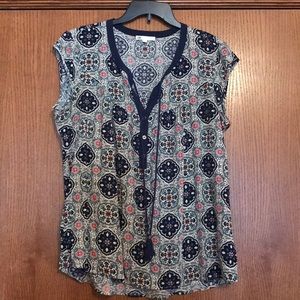 Blue peasant top